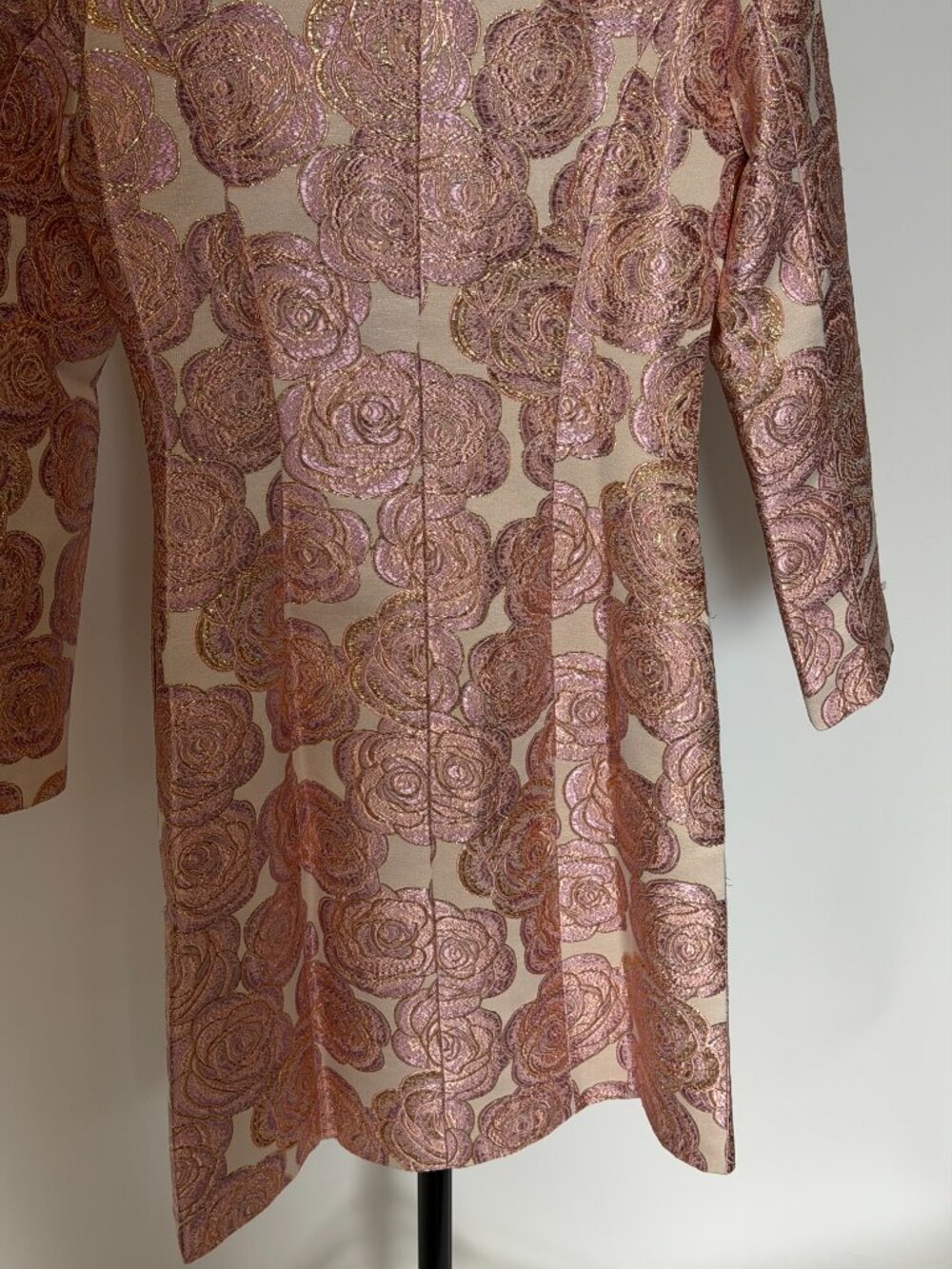 NWT Vintage Pink Rose Brocade Floral Coat - Picture 7 of 9